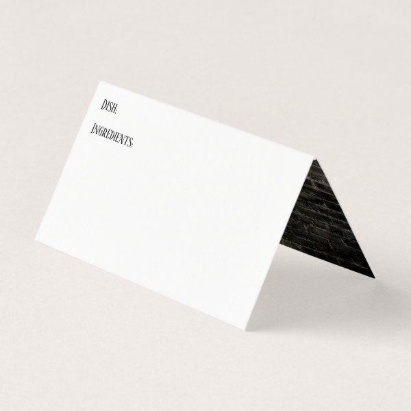 White w Dark Brick Image Inside Recipe Tent Cards