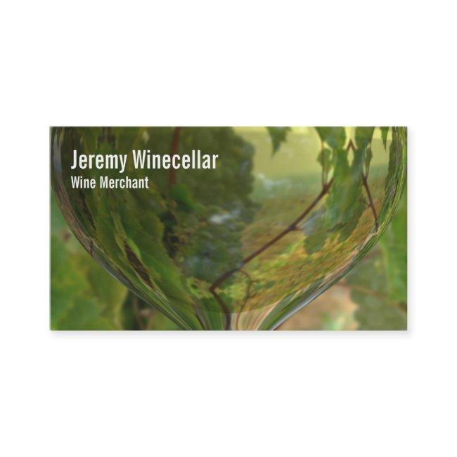 White wine glass vineyard