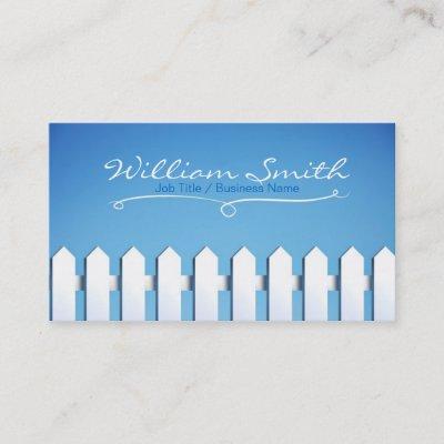 White Wood Business fence card