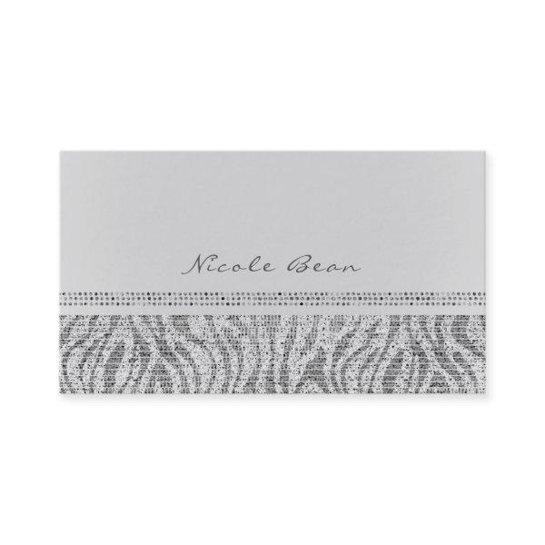 White Zebra Sparkle Sequins Glam Chic Modern