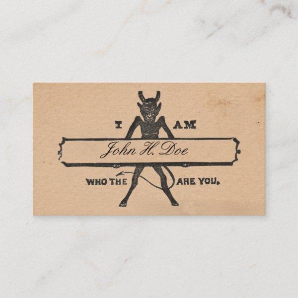 "Who the Devil are You" Victorian Calling Cards V1