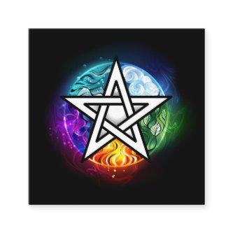 Wiccan pentagram referral card