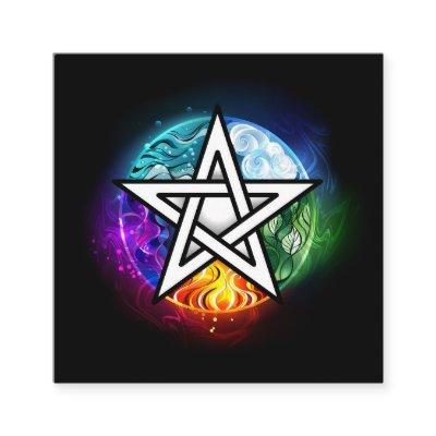 Wiccan pentagram square