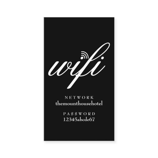 Wifi Network and Password Guest Card