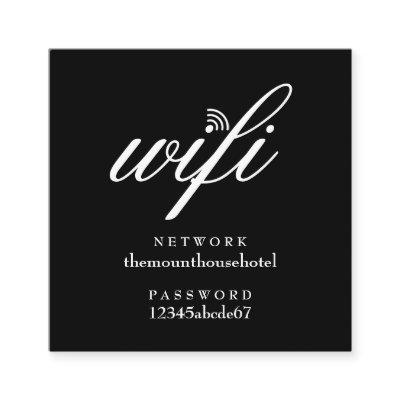 Wifi Network and Password Guest Card