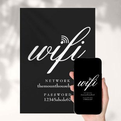 Wifi Network and Password Sign Card