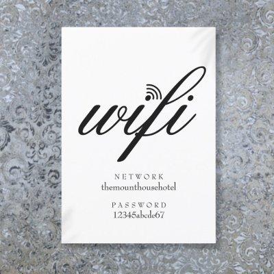 Wifi Network and Password Sign Guest Card
