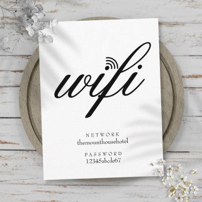 Wifi Network and Password Sign Postcard