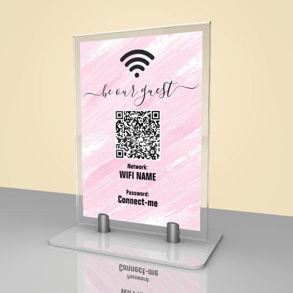 Wifi Network | QR Code | Be Our Guest Table Card