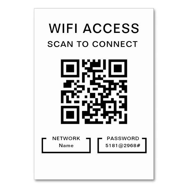 Wifi Password & Network Personalized QR Code Card