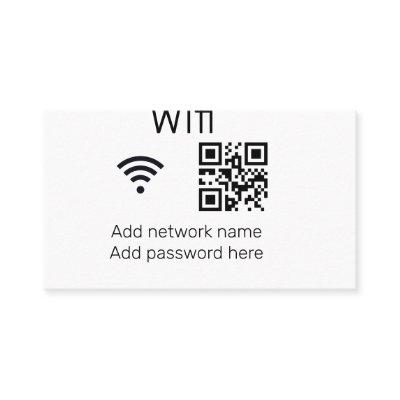 Wifi password sign add Q R code here details here