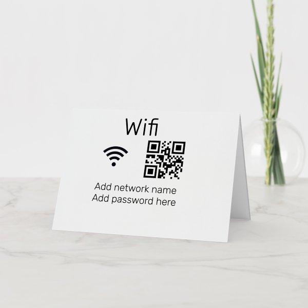Wifi password sign add Q R code here details here  Foil Holiday Card