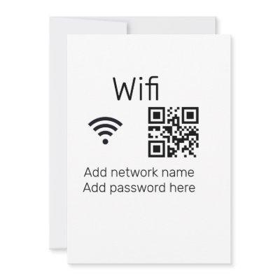 Wifi password sign add Q R code here details here  Holiday Card