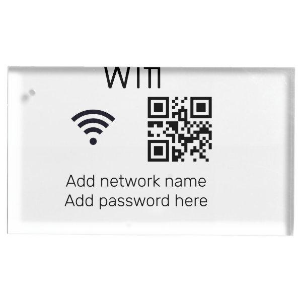 Wifi password sign add Q R code here details here  Place Card Holder