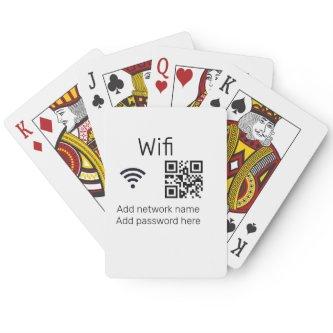 Wifi password sign add Q R code here details here  Poker Cards