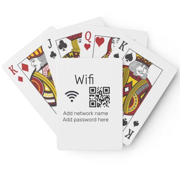 Wifi password sign add Q R code here details here  Poker Cards