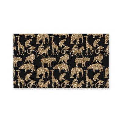 Wild Animals Safari Elegant Golden Glitter Sparkle