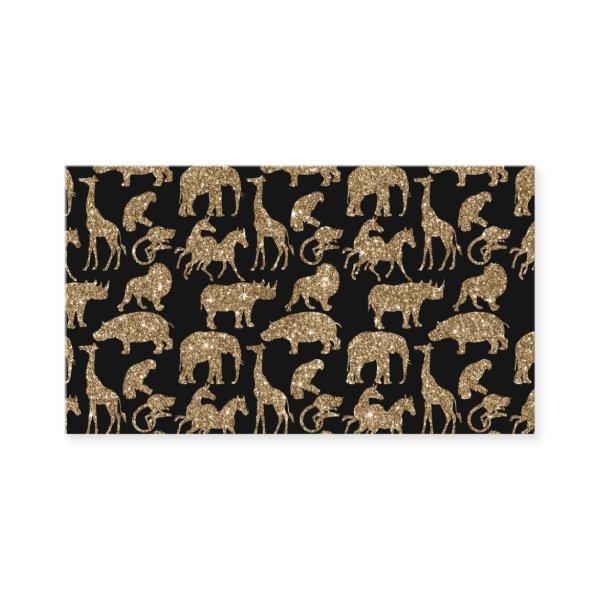 Wild Animals Safari Elegant Golden Glitter Sparkle