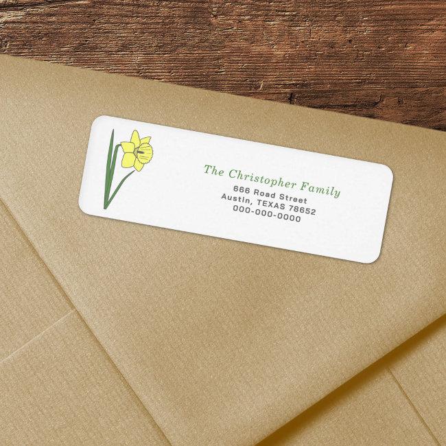 Wild Daffodil Flower Return Address Label