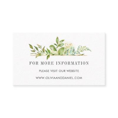 Wild Floral Green Foliage Watercolor Wedding Info