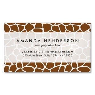 Wild Giraffe Pattern Animal Print Magnetic