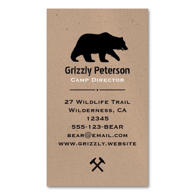 Wild Grizzly Bear Silhouette | Nature Wildlife Magnetic