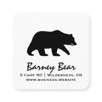 Wild Grizzly Bear Silhouette | Outdoors Wildlife Square