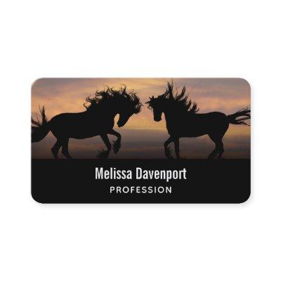 Wild Horses Dancing Silhouette
