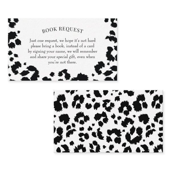 Wild Leopard Print Baby Shower Book Request Card