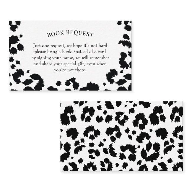 Wild Leopard Print Baby Shower Book Request Card