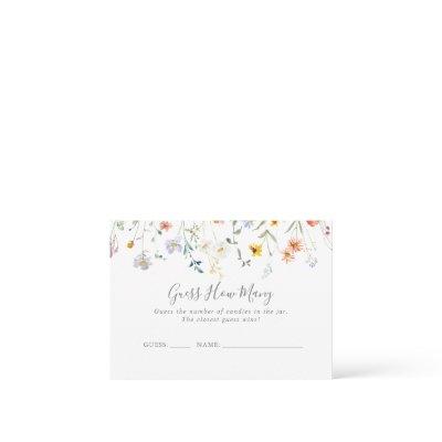 Wild Multicolor Floral Guess How Many Game Card