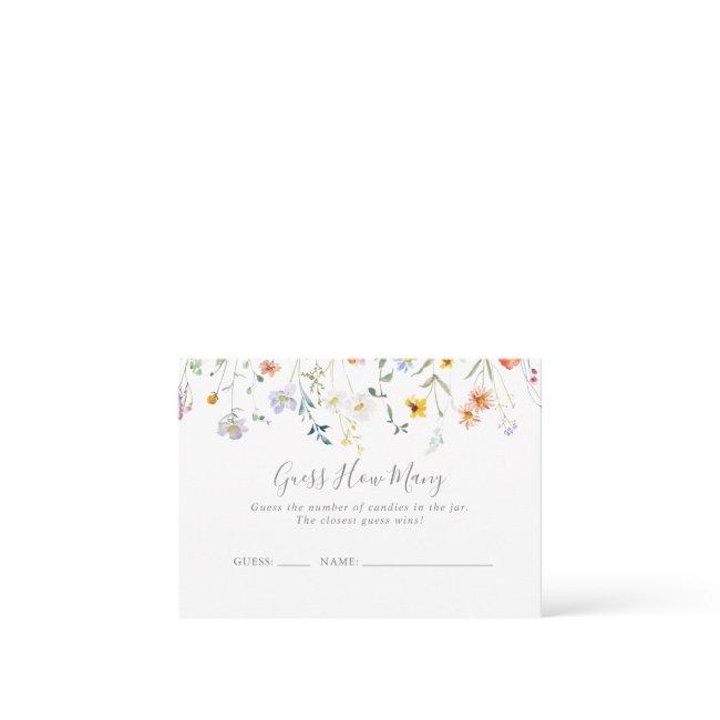 Wild Multicolor Floral Guess How Many Game Card