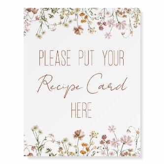 Wildflower Bridal Shower Recipe Card Here Foam Board