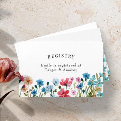 Wildflower Bridal Shower Registry Insert Card