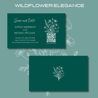 Wildflower Elegance-Wedding Save The Date- Green
