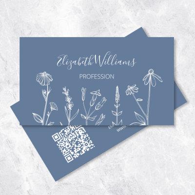 Wildflowers Dusty Blue | QR Code