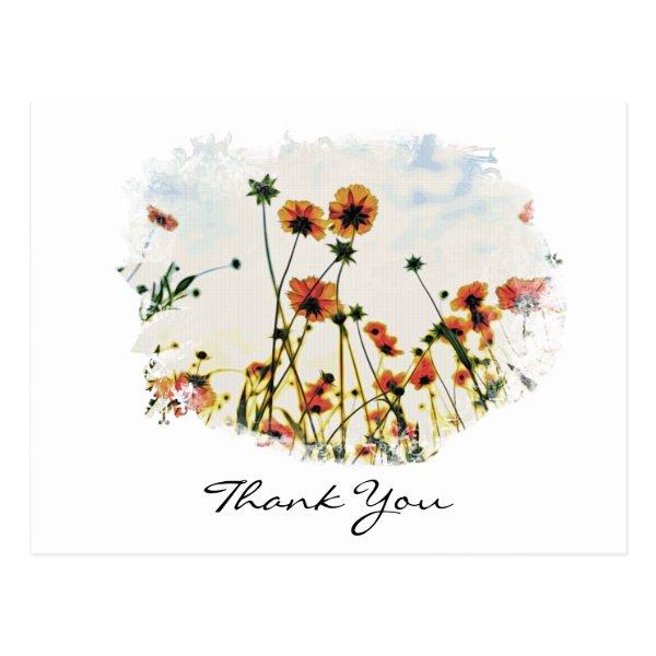 *~* Wildflowers Floral Artistic THANK YOU AR9 Postcard