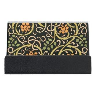 William Morris Black Floral Art Print Design Desk  Holder