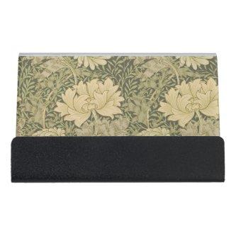 William Morris Chrysanthemum Sage Flower Desk  Holder