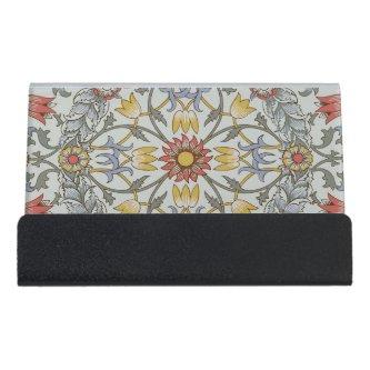 William Morris Floral Circle Flower Illustration Desk  Holder