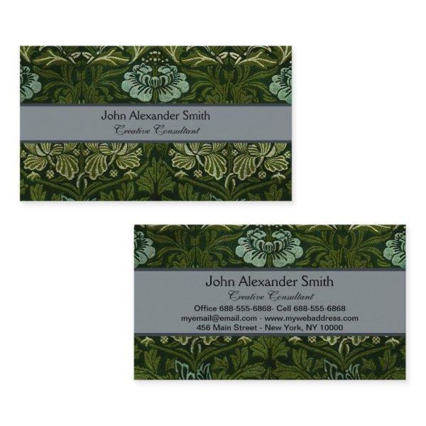 William Morris Large Green Leaves & Blue Flower