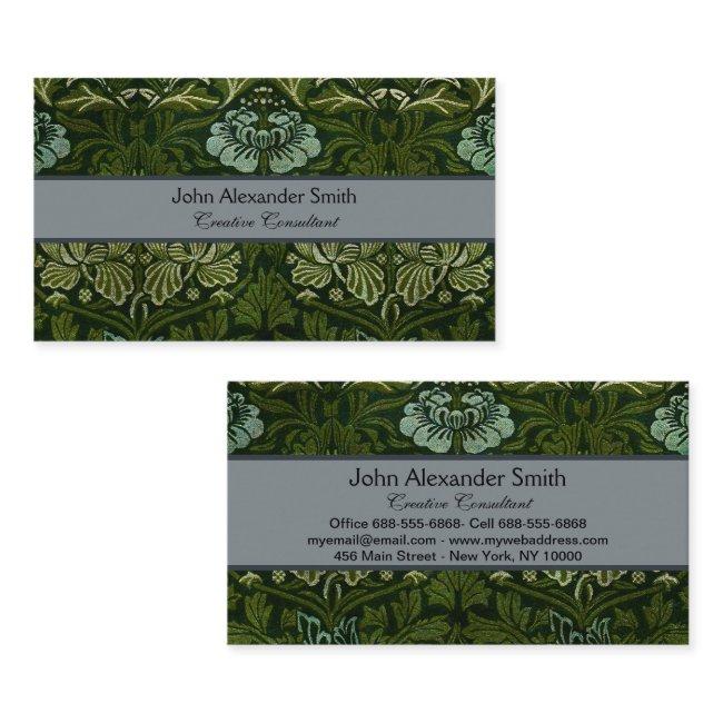William Morris Large Green Leaves & Blue Flower