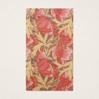 William Morris Poppies Floral Art Nouveau Pattern