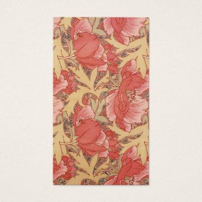 William Morris Poppies Floral Art Nouveau Pattern