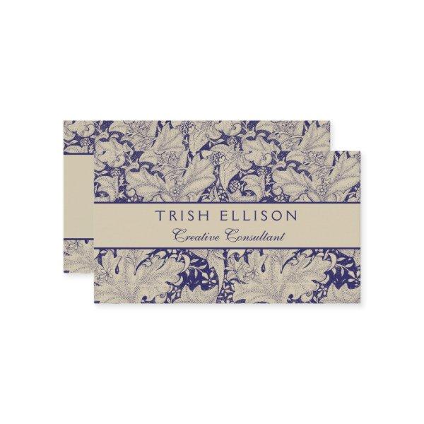 William Morris Wallflower floral blue damask