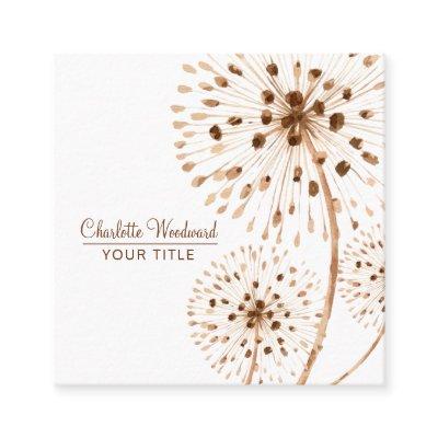 Wind Blown Dandelions Watercolor Flowers Square