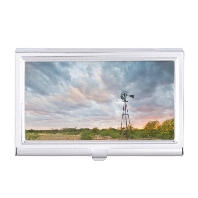 Windmill And Clouds At Sunset Holder