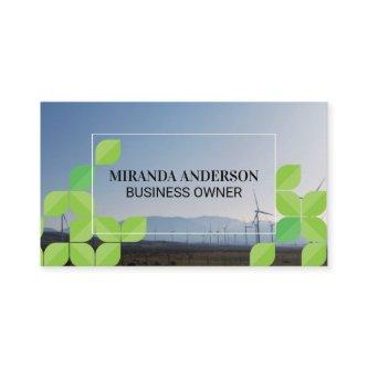 Windmills Country Side | Green Leaf Pattern