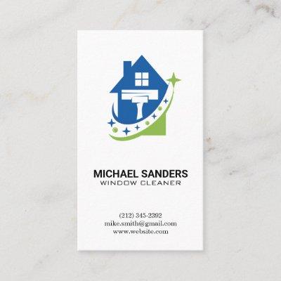 Window Cleaners | House and Squeegee Logo