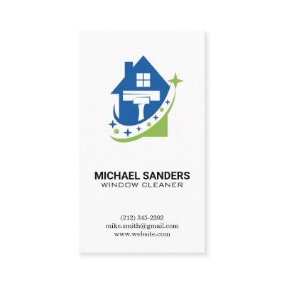 Window Cleaners | House and Squeegee Logo